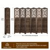 product-fancy-9521af14-b43b-4299-90c4-44d33d0cfc5d 4/6 Panel Room Divider, 5.58 FT Folding Privacy Screen Room Separation, Freestanding Partition for Home Office Garden, Wood Carved Portable Room Divider Panel, Antique White/Rustic Brown