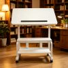 product-fancy-952eafe1-16bb-4299-b650-dc7736098e3f Portable Height Adjustable for artist Desk, Natural Wood Grain Surface with Anti-Slip Edge, Sturdy Metal Frame And Smooth Wheels, 2-Tier Storage for Art Supplies, Perfect for Drawing Painting Creation