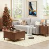 product-fancy-95318bcb-dd12-4c03-a1cb-afedbcc321f3 2pcs Mid-Century Modern End Table with Storage & Charging Station - Nightstand with Sliding Door Cabinet, Adjustable Shelf & Leg Pad, Compact Space-Saving Suitable for Small Spaces, Living Room, Bedroom - Assembly