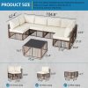 [All-Weather Wicker Set] Outdoor Patio Furniture Sets, All-Weather Wicker Patio Furniture Set with Multi-Functional Corner Sofa And Cushions, Coffee Table, Rattan Outdoor Sectional Conversation Sofa Set for Porch, Balcony, Backyard, Garden