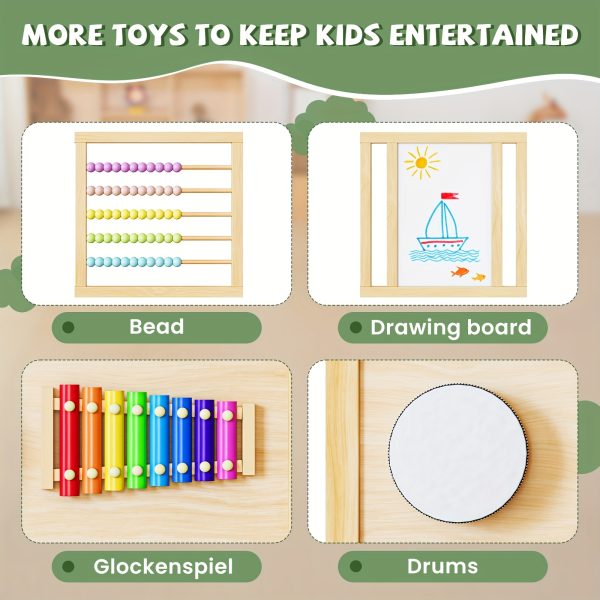 product-fancy-9551a978-d092-4b7f-ba6e-53bd7382ea16 SLSY Foldable Wooden Baby Playpen Activity Center, Adjustable Size & Shape Portable Large Play Yard for Babies And Toddlers, Baby Fence Play Area Wood Gate 63"x63"x24"