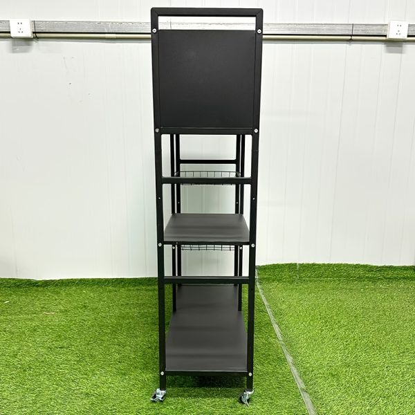 product-fancy-955efaba-4925-44b1-a784-b97168f53ca0 Office Storage And Organization Cart, 1pc Movable Storage Rack, Adjustable Kitchen Shelf with Wire Baskets, Kitchen Organizer And Storage, Metal Shelf Rack with Wheels, Suitable for Garage