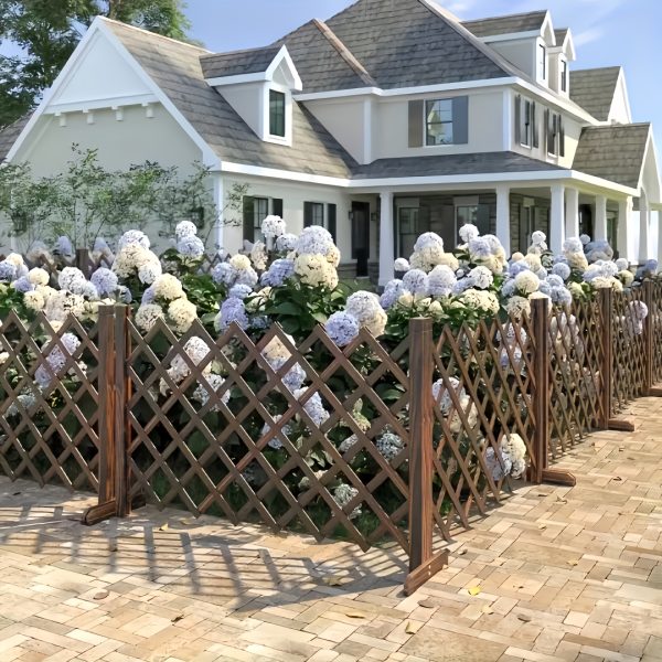 product-fancy-9587837b-8bc6-4523-8f35-bd72768852e4 1/2pieces Wood Fence Panel Retractable Privacy Screen | Expandable Farmhouse Garden Trellis, Adjustable Height & Width, Sturdy Wood for Yard/Patio/Balcony, Weatherproof, Easy Assembly, Decorative Privacy Barrier, Plant Support, Pet Gate