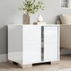 product-fancy-95d25329-88fd-4e97-8bb2-fcabf0b81e70 Modern Nightstand with Drawers - High-Gloss Bedside Table Suitable for, MDF/Fiberboard, Space-Saving End Table with Pull Handle, Assembly for Small Bedrooms & Contemporary Decor, Assembly Required