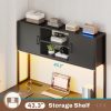 product-fancy-95fa52c1-388f-4b64-95bc-8819b61a32a0 L-shaped Desk with Drawers, 62.2-inch Home Office Desk Featuring Fabric File Drawers and Power Outlets, L-shaped Desk with Storage Cabinet, Storage Shelf, LED Light