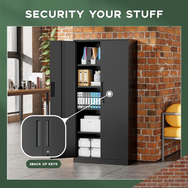 product-fancy-95fc3909-7ad6-4582-afce-2a5416afa261 Lockable Metal Filing Cabinet, Metal Filing Cabinet, Used For Storing Documents And Office Supplies, Equipped With A Door And Shelves, Is A Modern Style Filing Cabinet, Convenient To Use And With A Small Footprint.
