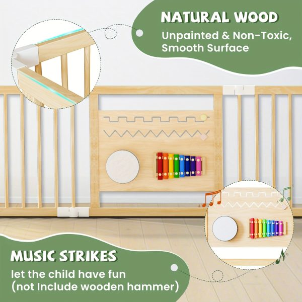 product-fancy-960ad780-3ffe-4527-85cf-bdeff37a18a5 SLSY Foldable Wooden Baby Playpen Activity Center, Adjustable Size & Shape Portable Large Play Yard for Babies And Toddlers, Baby Fence Play Area Wood Gate 63"x63"x24"