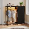 product-fancy-96695a46-580e-4821-acfa-1bf961103c0a Dresser with LED Lights And Charging Station for Bedroom - 6-Drawer Fabric Storage Dresser with Hanging Rack, Sturdy Wooden Top, Stable Anti-Tip Design, Perfect for Modern Homes & Apartments