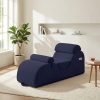product-fancy-968b758c-2af8-4666-8783-56ed07dc8a61 Striped Adult Yoga Chair, Indoor Toilet Chair with Side Pockets, Headrest, Lumbar Cushion, Movable Footrest, Curved Yoga Sofa for Relaxing And Stretching in Bedroom, Black