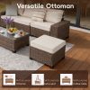 product-fancy-96e43073-af2a-4555-9bd3-e2e24a1777af RAISED Patio Furniture Set, 2piece/3piece/4piece/6piece Wicker Outdoor Patio Furniture Sets with Cushions And Coffee Table, Outdoor Sectional Boho Patio Conversation Set Sectional Sofa for Backyard, Porch, Beige/Blue