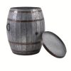 product-fancy-9706ba6d-a0f8-496c-8248-9a8e12166fb9 Barrel Shaped Side Table, Wine Cabinet, Coffee Table with Storage Space, Western Cowboy Style, Sturdy Metal Cast Small Coffee Table, Suitable for Sofa Side, Study, Living Room, Backyard Garden Terrace