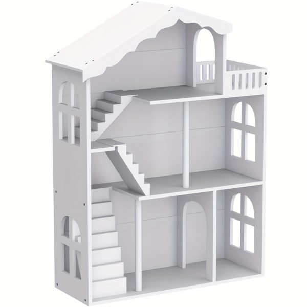 product-fancy-97180cf4-1505-4fde-bb6b-dcece22b9195 3-Tier Freestanding Wooden Storage Shelf Bookshef, Multi-Purpose Organizer for Kitchen, Living Room, Home Decor, White Space-Saving Standing Book Shelf, Bookcase Dollhouse Perfect Display Storage, Kids Playhouse