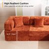 product-fancy-971ebcf8-612f-4d32-8cea-ccd73764c1f4 KERDOM Chenille Oversized Sleeper Sofa Couch, 170 Inches Extra Long Convertible 3-4 Person Pull-Out Sofa Bed, Sectional Convertible Corner Sofa, Combination Spliced Block Sofa Side Table