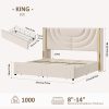 product-fancy-97251d4d-f7b3-4bde-8739-27cf5b9e26c0 FULTRU Upholstered LED Bed Frame in Full, Queen, Or King Size with Two Storage Drawers, Velvet Platform Bed Featuring a Wingback Headboard, Sturdy Wooden Slats for Support, No Need for a Box Spring, Headboard with a Splicing Design