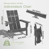 [Durable Outdoor Patio] Leasable 4pcs Folding Adirondack Chair Durable Oversized Ergonomic Plastic Outdoor Patio Furniture With Built-In Phone Holder And Cup Holder, Weather Resistant Fire Pit Chair For Patio Backyard, Deck