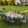 HDPE Plastic Wood Patio Table and Chair Set, Outdoor Garden Leisure Table and Chairs, Durable and Easy to Clean