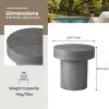 Modern Sculptural Mgo Outdoor Side Table, Grey Faux Wood And Stone Cylinder Nesting Table Set, Weather-Proof Concrete Garden Stool for Patio Living Room