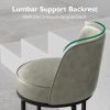 Office Products Office Furniture Guest & Reception Chairs, Counter Height Bar Stool, Swivel Barstools Set of 4, Upholstered Barstools with Backs, Metal Base, 26" Seat Height, White/Brown/Gray/Green