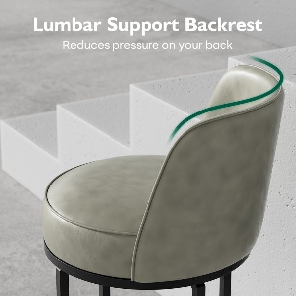 Office Products Office Furniture Guest & Reception Chairs, Counter Height Bar Stool, Swivel Barstools Set of 4, Upholstered Barstools with Backs, Metal Base, 26" Seat Height, White/Brown/Gray/Green