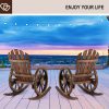 Outdoor Wood Rocking Chair Set Of 2 - Patio Wagon Wheel Rocking Chair 2pcs, Rustic Rocker Single Chairs for Country, Yard, Porch