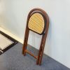 product-fancy-97b94178-5aea-49de-b11e-c2ecaba7800a-1 1pc, Bamboo Portable Rattan Folding Stool with Handle, Home Dining Chair, Vintage Style Leisure Chair, Space Saving - Perfect for Restaurant, Living Room, Kitchen, Bar, Dormitory