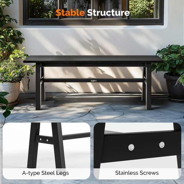 product-fancy-97f47d18-7a44-4364-a98d-48f9f280d785 47-Inch (47.24inch) Outdoor Bench with a Blue-Green And Black Thick Rust-Resistant Iron Frame, Suitable for Courtyard, Park, Or Balcony Use