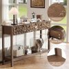product-fancy-982ece18-715b-48ce-ba97-451ed6e8a99f Kinder King 51 Inch Modern Console Table Farmhouse Entryway Table with 3 Drawers Narrow Wood Entry Way Table with Open Storage Shelf Long Sofa Table Behind Couch for Hallway, Foyer, Living Room, Walnut