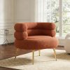 product-fancy-9833575b-3141-4961-9ccf-d839dec1332f 29.5" W Modern Boucle Upholstered Accent Chair With Metal Legs | Memory Foam, Ergonomic Design, Non-Adjustable Recliner, Wipe Clean Care