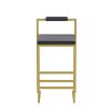 product-fancy-988c653b-8d4a-41a8-b5ad-ba20d7a29e71 Set Of 2 Modern Oriental Style Bar Stools, Velvet Upholstered Counter Height Chairs with Backrest & Footrest, Golden Metal Frame Kitchen Island Dining Stools, Multi-Color & Multi-Finish New Asian Aesthetic