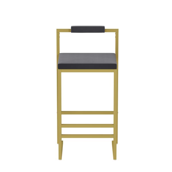 product-fancy-988c653b-8d4a-41a8-b5ad-ba20d7a29e71 Set Of 2 Modern Oriental Style Bar Stools, Velvet Upholstered Counter Height Chairs with Backrest & Footrest, Golden Metal Frame Kitchen Island Dining Stools, Multi-Color & Multi-Finish New Asian Aesthetic