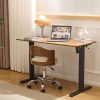 product-fancy-98945f6c-306e-4d1e-952a-a7b25ac52c57 Bonnlo Adjustable Height Home Office Chair - Armless Swivel Desk Chair with Manual Height Adjustment, Curved Walnut-like Backrest, White & 5-Star Base-Like Stability (No Wheels) for Small Spaces, Study, Computer Desk - Space