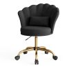 product-fancy-98e02bf6-ba7d-4686-a51c-32db3ddf7a32 Girls' & Women' Luxury Velvet Tufted Vanity Chair with Wheels - Height Adjustable Upholstered Desk Chair Suitable for Bedroom, Living Room, Dressing Table, Soft Cushioning, No Assembly Required, Contemporary Petal for Home Office