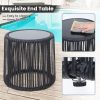 [Outdoor | Rattan] 3pcs Outdoor All-Weather Wicker Patio Rattan Bistro Conversation Set | Chairs And Side Table Set | Ideal For Balcony, Porch And Backyard