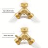 A Solid Brass Heavy-Duty Dual-Direction Y-Shaped Water Faucet Diverter, Weighing 166G, Made of Brass, Featuring a Garden Hose Splitter with Two Outlets And a GHT 3/4 Connector Valve, Includes Two 3/4" Waterproof Washers