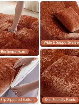 Single Sofa Seat, Yoga Sofa, Leisure Sofa, Armless Platform Sofa, Simple Lazy Sofa, Floor Standing Sofa Seat, Indoor Reading And Leisure Integrated Compression Sponge Sofa, No Assembly Required, Suitable for Living Rooms, Bedrooms And Offices