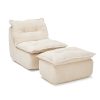 product-fancy-99422ce1-ceef-4927-8bf4-92d727bdb786 MCQ Single Recliner Chair with Footrest - 62.2-inch Foam Floor Lounger, Boneless Modern Bean Bag Sofa Suitable for Bedroom or Living Room, Cloud Bed for, No Assembly Required, Space-Saving