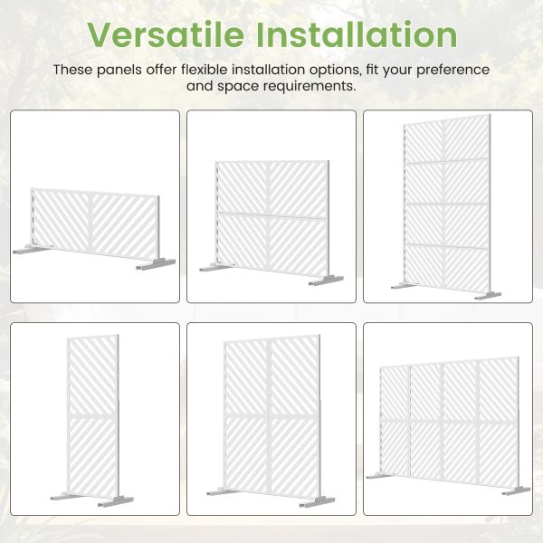 Outdoor Privacy Screen | Freestanding Rustproof Iron Fence Panel For Patio, Garden, Balcony, Ac Unit Cover, Trash Can, Modern Decorative Divider By Mophoto
