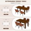 product-fancy-99be2acd-09cb-4948-8f09-88fedfca628a 59"-77" Extendable Dining Table, Modern Kitchen Rectangular Table for 6-8, Farmhouse Table with Easy Pull-Out Extension for Family Meals, Space-Saving, Suitable for Kitchen, Living Room, Home