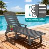 product-fancy-9a15de33-50ad-4beb-a947-9e42a04f789a 2pcs HDPE Wood Grain Outdoor Chaise Lounge Chairs, 78" All-Weather Patio Poolside Loungers with Wheels & Cup Holders, 5-Position Adjustable Recliners for Backyard & Summer Relaxation