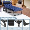 [Portable Folding Bed] Mophoto Sleeping Cots For Adults, 5-Position Folding Chaise Lounge Chairs Outdoor, Portable Folding Bed Cot Lounge Chair For Beach Lawn Camping Pool Sun Tanning