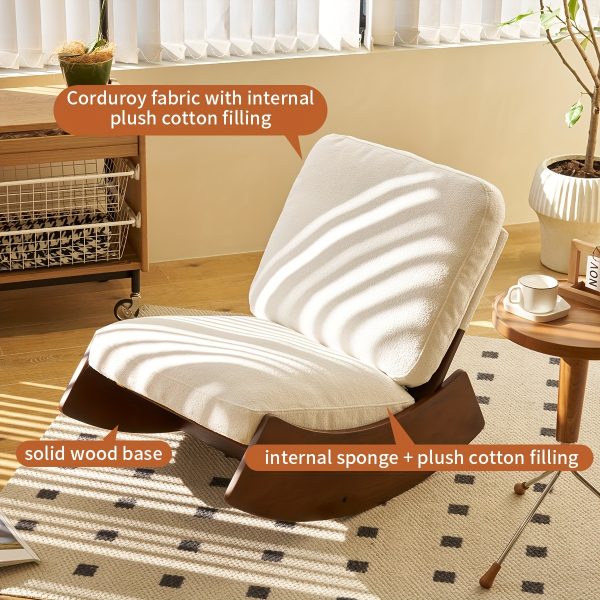 product-fancy-9a81bc45-294a-46bc-83be-a3ac98e20d30 Comfortable Glider Rocking Chair, Upholstery Glider Chair, Accent Chair with Solid Wood Frame, Perfect for Multiple Settings Accent Reading Chair for Bedroom,Living Room