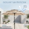 product-fancy-9aa1a905-1932-42c8-8a4f-e7edd6c8ebf7 10Ft 3 Tiers Market Umbrella Patio Umbrella Outdoor Table Umbrella With Ventilation, Outdoor Umbrella For Patio, Pool Umbrella, Polyester Canopy, Suitable For Patio, Pool, Garden, Backyard, Deck, Base Not Include, Father'S Day Gift