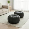 product-fancy-9ac9e42d-e3d6-42b1-b036-727f6e6ea67b 2-pack of Storage Beanbag Chair Covers - Pumpkin Oval Shape, Suitable for Storing Clothes. It Has Storage Function and Is Suitable for Outdoor Use. It Is Comfortable and Soft, Made of Thickened Faux Leather (filling Not Included).