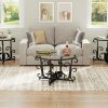product-fancy-9b0181fc-cc91-4267-b38a-351b693f0936 3pcs Round Glass Coffee Table Set, Tempered Glass Top with Black Metal Frame, Modern Living Room Furniture Set with 1 Coffee Table & 2 End Tables for Apartment Small Spaces