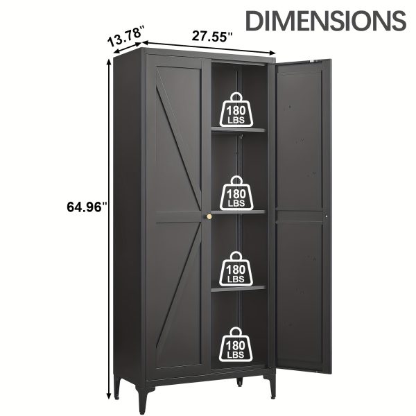 product-fancy-9b437633-015e-430f-aa04-f372621a03c8 Metal Storage Cabinet, Metal Kitchen Pantry Cabinet, Food Pantry Storage Cabinets With Doors And Shelves, Large Steel Storage Cabient For Dinning Room, Laundry Room, White/Black
