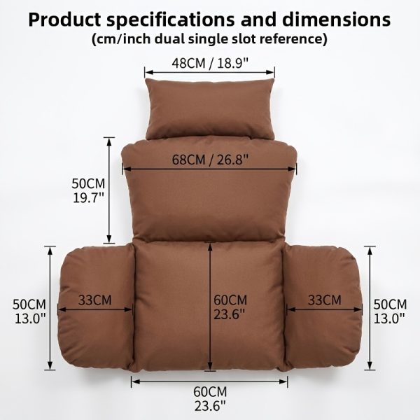 [Hanging Basket Cushion] Ergonomic High-Rebound Filling Hanging Basket Cushion, Cloud-Like Enveloping Feel, Thick and Plump, Specialized Seat Cushion for Hanging Chairs, Hanging Basket Not Included