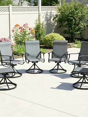 Patio Swivel Chair Set Of 2/4/6 Outdoor Dining Chairs W/High Back And Breathable Textilene, 350 LBS Capacity, All Weather Patio Rocking Chairs for Garden Backyard Deck