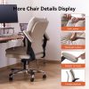 product-fancy-9b93582f-fa59-4a76-9ba8-d19670673a3c Ergonomic Office Chair with Padded Flip-up Arms, Mid Back Executive Comfy Desk Chairs, Faux Leather Computer Rolling Chair with Wheels for Home, Adjustable Height, 360 Swivel, 300lbs, Beige, Black
