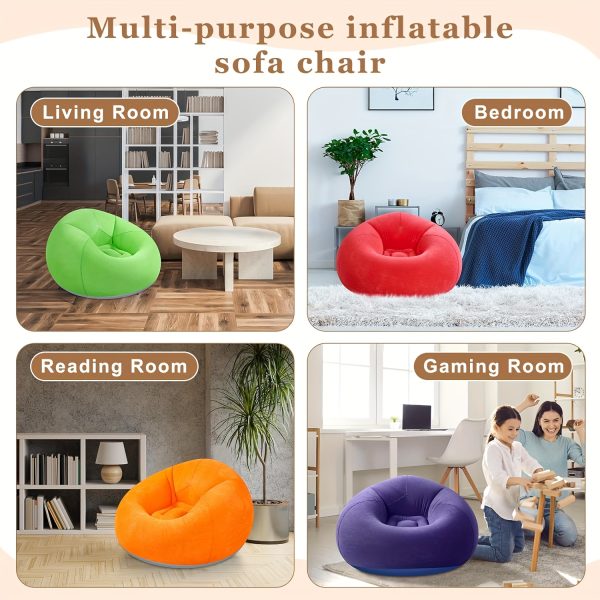 product-fancy-9bad2ec0-d93b-457d-83c4-68d62a7e8e8c A Comfortable Inflatable Bean Bag Sofa in Various Colors, This Portable PVC Lounge Chair Features a Velvety Surface, Suitable for Living Rooms, Bedrooms, Balconies, Reading Rooms, And Various Outdoor Activities Like Camping, Picnics