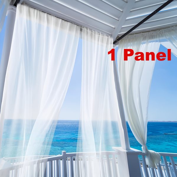 product-fancy-9bdcf188-1252-4725-97c4-d7a00c7ee1f1 Single-piece Outdoor Transparent Knitted Polyester Mosquito Net with Rod Pocket — Breathable Anti-mosquito Mesh, Suitable for Gazebos, Terraces, Gardens, and Pavilions — Design and Installation